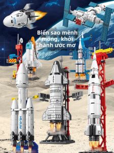 HUIQIBAO | Đồ Chơi Xây Dựng Giáo Dục Mô Hình Tên Lửa Không Gian