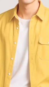 เสื้อเชิ้ตแขนยาวคอปก แฟชั่นผู้ชาย สีพื้น 8 สี 8 สี มีกระเป๋าหน้า