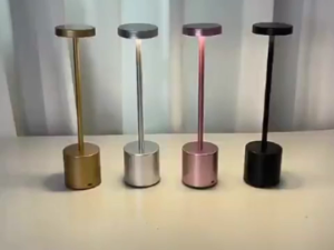 3 Colors Atmosphere Lights Led Table Lamp USB Charger Touch Control Metal Desk Lamp