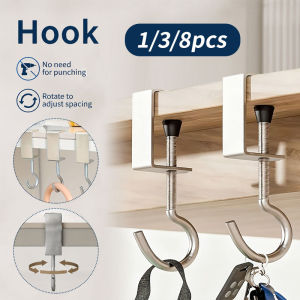 1/3/8pcs Desktop Hooks Are Detachable Table Edge Hook Installed Without Drilling Holes Suitable for Hanging Backpacks and Key