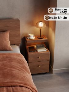 DONGMU | Small Solid Wood Mobile Multifunctional Bedside Storage Cabinet