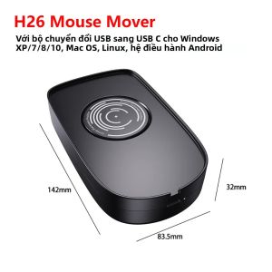 H26 Mouse Jiggler Dành Cho PC Bảo Trì Hoạt Động Trình Mô Phỏng Chuyển Động Chuột Tự Động Trình Di Chuyển USB Im Lặng Tương Thích Với Windows/Linux/Android/Mac OS