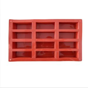 Rectangular Silicone Candy Mold Used for Baking Energy Bar Chocolate Bar Mold Protein Bar Corn Pudding 12-cavity Butter Mold