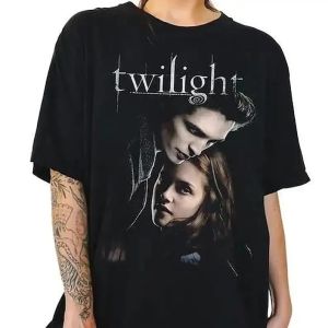 Vintage Twilight Saga Short Sleeves Printed Cotton T-shirt Men Women Oversized Round Neck Retro Y2K Couple Female Male Clothing