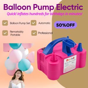 600W Dual Nozzle Electric Balloon Pump – Portable Air Inflator Blower with Tying Tool for Fast Party Decoration Setup