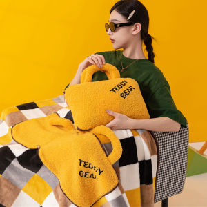 New Modern Simple Thickened Two-in-One Handheld Pillow Blanket Car Sofa Bedding for Nap in Office Dormitory Winter Use