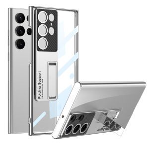 Ultra-thin Transparent Plating Case for Samsung Galaxy S25 Ultra S25Ultra Case Bracket Protective Cover for Samsung Galaxy S24ultra S24Ultra S25ultra S25 Plating Cases Capa With Lens Protective Film Case For s24ultra