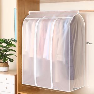 MONLEYTA | Dustproof Hanging Bag Clothes Dust Cover Full Enclosure Suit Coat Down Jacket Storage Bag For Home Use Korean Style Pure Color