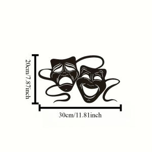 CIFbuy | Two Sided Theater Mask Iron Wall Art Metal Painting Living Room Bedroom Home Scene Theme Party Decor Gift Ornament