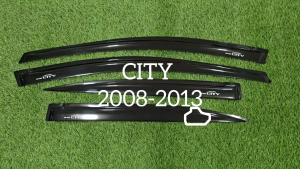กันสาด กันลม สีดำทึบ 4ชิ้น ซิตี้ City 2008 2009 2010 2011 2012 2013 ใส่ร่วมกันได้ทุกปี A