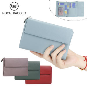 Royal Bagger Soft Wallet Purse for Women Fashion Casual Multi-card Slots Card Holder Genuine Leather Trifold Wallets 1842