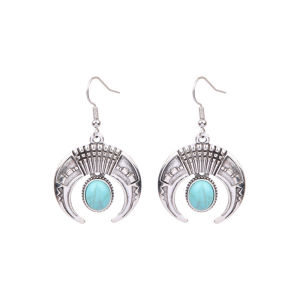 Hoa Tai Tua Rua Bohemian Mới Bằng Đá Turquoise Hợp Kim Hình Học Cổ Điển Thanh Lịch Trang Sức Thời Trang Cho Phụ Nữ