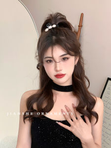 French Style Pearl Hair Clips Trendy Princess Hairpin Half Tied Hair Clip Shark Clip Side Bun Hair Card