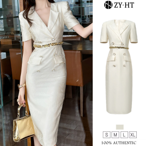 ZYHT EraVogue Womens Dresses Cream Dresses Suit Dresses Work Dresses Hiso Dresses Vintage Dresses Work Dresses Party Dresses Evening Dresses 51000