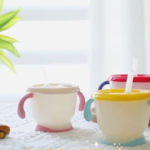 160ml Baby Training Straw Cup/Children Learn Drinking Cup Food Grade PP/Silicone Material Safe No Odor Leak-Proof+Double Handle+Precise Scale