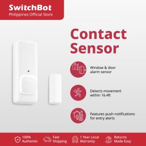 SwitchBot Contact Sensor - Bluetooth & WiFi (Hub Required) Door and Window Alarm Built-in Motion Sensor & Light Sensor compatible with Alexa Google Home and Siri/HomeKit Smart Home Security