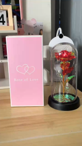 22cm Realistic Rose glass flower Desktop decor Valentines Day Gifts for love ones