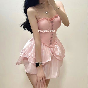 Bộ Đồ Bơi Liền Thân Màu Hồng Sữa Có Gọng Thép Cạp Cao Che Bụng Gợi Cảm Cho Nữ Bộ Đồ Bơi Spa Không Tay Kiểu Váy