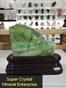 Natural High Gred Fluorite Crystal Slice Ornament FL09