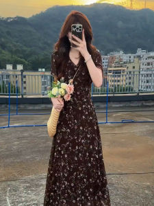 Y6Y | French Vintage Chiffon Floral Dress