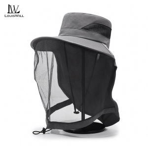 LouisWill Sun Cap Mosquito-proof Hat Large Shawl Beach Hat Sun-proof Hat Casual Sun Hats Portable Fisherman Cap Large Brim Cap Sun Protection Cap UV Protection Hats Breathable Mask for Summer Outdoor Travel