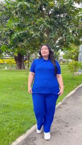 ชุดเซตแฟชั่นผู้หญิง ทรงหลวม เสื้อแขนสั้นคอปกกางเกงขายาวผ้าร่อง ราคาถูก พร้อมส่งในไทย น้ำหนัก100++ใส่ได้ อก เอว40-44 นิ้วTZ81