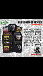 THE DOORS -inspired Printed Iron-On DIY Patches for Jacket Decoration. Features 2026 patches with band logos and album art. Suitable for customizing denim jackets. Ideal for rock music enthusiasts.