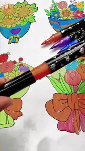 Dual Tip Brush Markers Acrylic Paint Pens Set Glitter Metallic Flash Colored Pens for Art Drawing Sketch Pen Warna