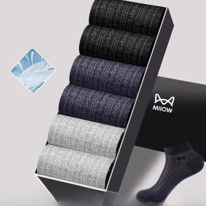 Tất nam MiiOW lưới tre kháng khuẩn thoáng khí cổ trung