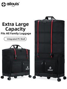 Extra Large Capacity Foldable Travel Luggage with 360 Wheels for Air Transport