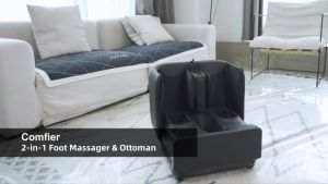 COMFIER CF-5001 2 in 1 Foot Massager Machine & Ottoman Foot RestShiatsu Foot and Calf Massager with HeatKneadingVibrationCompression Massagers for FeetAnkleCalfLegTired Muscles & Plantar Fasciitis