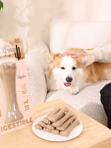 Dog Chew Toy Teething Stick Dog Chewing Beef Bone Snack Dental Care Training Toy