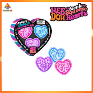 【NeeDoh Teenie Sparkle Hearts】 Schylling NeeDoh stress-relief ball for the heart Sensory Fidget Toy Neehdoh reduces anxietySquishy Toy Sensory Squeeze Toy with Super Solid Squish Stress Relief Anxiety Sensory Tool nee doh Boy Girl Toy For Kids And Adults