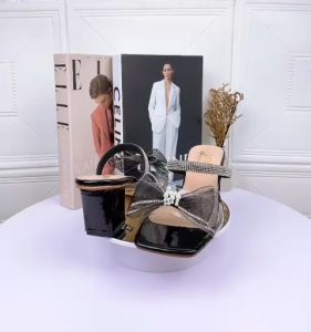 Giày cao gót - Guốc nữ cao gót vuông 5p quai bản trong kết nơ cute dây full đá ngang cổ chân - G10 Dép nữ cao gót vuông