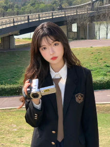 JK Preppy Style Suit Outwear Female Autumn for Schools Sense Small Sweet All-Matching Middle School Student Suit Class Uniform Set