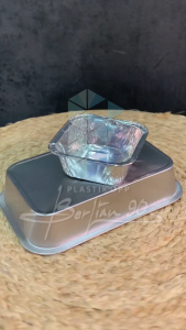 Wadah Aluminium Foil Tray Kotak 7.5x7.5x3 cm Tanpa Tutup - Kemasan Aluminium Foil Kotak Mini 7.5 cm ALUMINIUM TRAY OX-100 LOYANG FOIL || WADAH ALUMINIUM OX-100Untuk Kue Dessert Frozen Food Tahan Panas Microwave