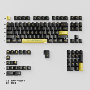 Mintcaps Elf Diamond Keycaps 122 Keys PBT Dye Sub Black Gold Custom Keycaps Metal Paint Feel Keycaps For MX Mechanical Keyboard