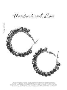 [D.T.C Crystals] 25mm Silver Night Hoop Earrings Wire-wrapped with Swarovski Element Crystals