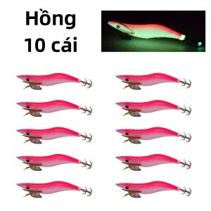 10 Chiếc Dạ Quang Gỗ Tôm Mực Móc Huỳnh Quang Mồi Câu Cá Dụ Tên Lửa Mực Tăng Cường Móc Câu Cá Sông Đại Dương Hồ