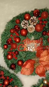 40 CM Krans Wreath Gantungan Pintu Hiasan Natal Dekorasi Murah Pohon Christmas Garland daun