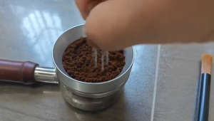 Gemilai‘s food grade 304 coffee cloth powder needle coffee stirring and clumping disperser solid wood handle with bracket 0.4mm 6 needles