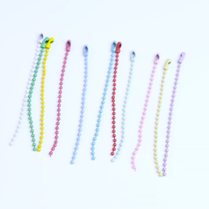 [5 Pcs] Rantai Biji Lada Warna Premium Tali HangTag Connector Label Baju Gantungan Kunci Rantai Label Biji Merica Rantai Kuku Ballchain Aksesoris DIY