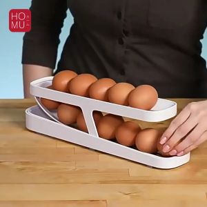 HOMU Keiran Fridge Egg Dispenser 2 Tier Rak Kulkas Dispenser Telur 2 Tingkat