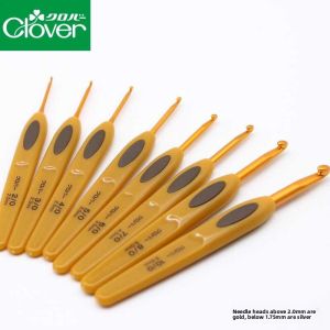 Clover Brand Crochet Needle Set Gold Colored Handle Fine Tip Lace Crochet Hooks Silver Colored Pen Style Crochet Tools Set