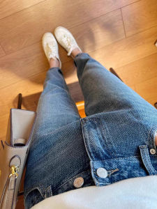 High Waist Nine-Tenths Denim Jeans Womens Spring 2025 New Style Slimming Large Size Harlan Dad Pants Star Sky Pattern