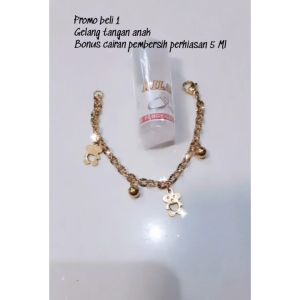 Gelang Tangan Bayi Perempuan & Laki-Laki Titanium Anti Karat - Anti Luntur 6-12 Bulan Model Bear Ukuran 12 Cm