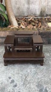 HOMEMAISAK  โต๊ะหมู่บูชา (ไม้สักแท้) หมู่ 5 หน้า 4 เฉพาะตัวลูก สีโอ๊ค กว้าง 30 ซม. ยาว 40 ซม. สูง 26 ซม.