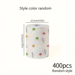 1 Cuộn (400 Tờ) Khăn Giấy Nhà Bếp Dùng Một Lần Khăn Lau Lười Đa Năng Khăn Khô Và Ướt Có Thể Giặt Được Khăn Lau Dầu Không Dính Vải Không Dệt