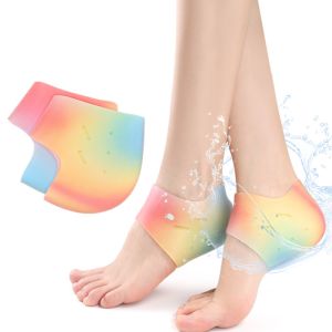 Vtto 1 Cặp Vớ bảo vệ chân Silicone chống nứt Gel dưỡng ẩm gót chân vớ mỏng ren gót chân bìa với lỗ chăm sóc da bàn chân bảo vệ