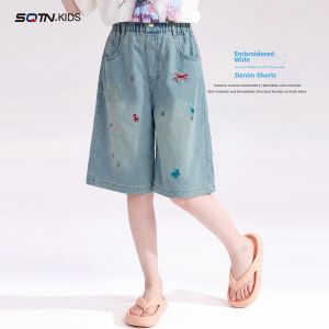 SQTN.KIDS | Summer New Design Childrens Jeans Shorts with Embroidery